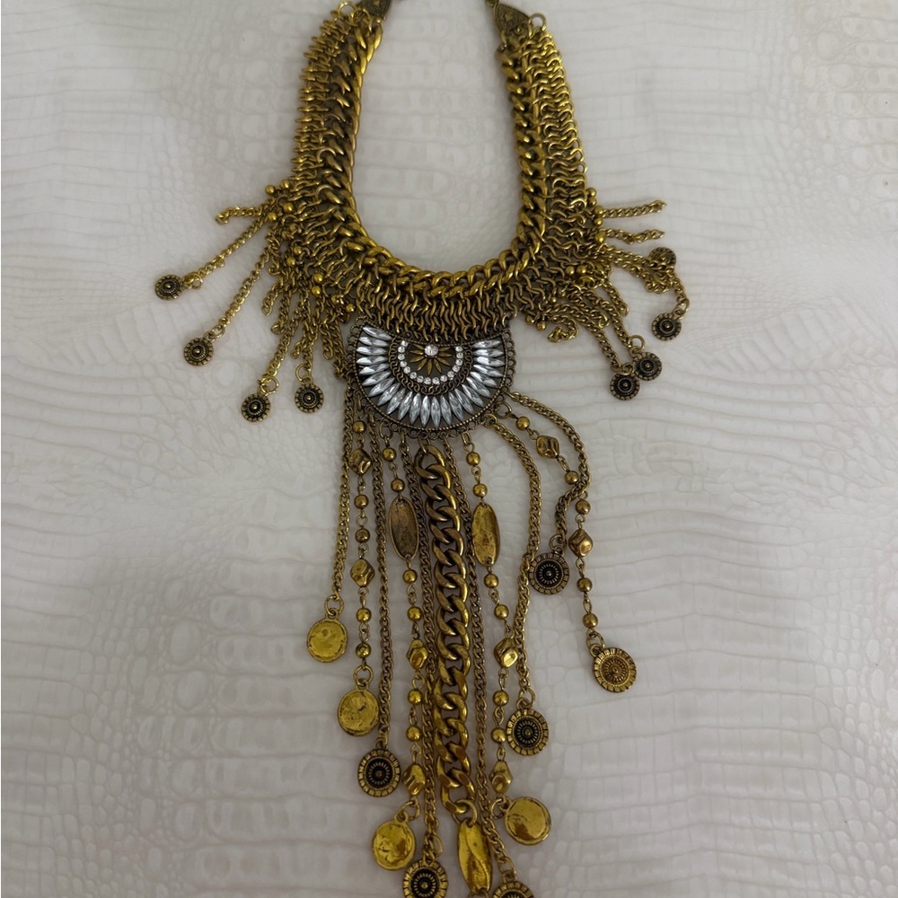 Gold and Silver Statement Necklace